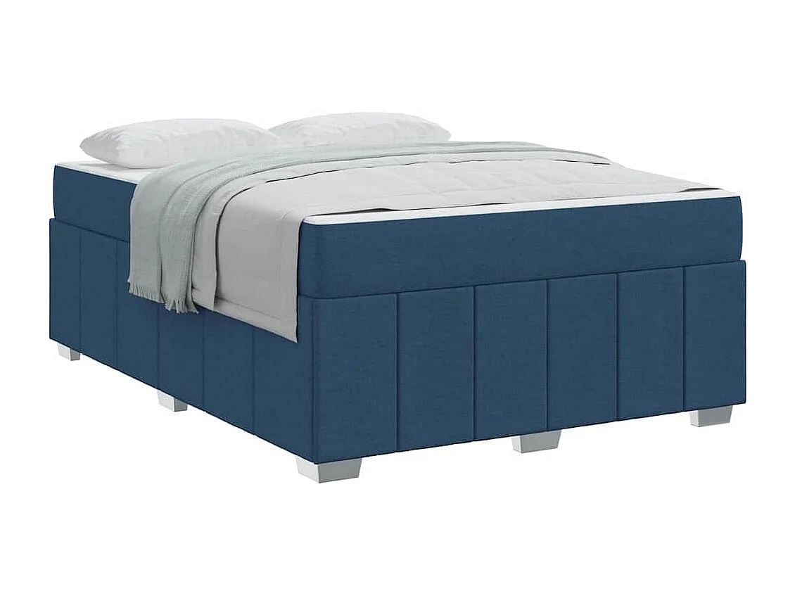 Bedframe met matras Blauw 140 x 200 cm Stof