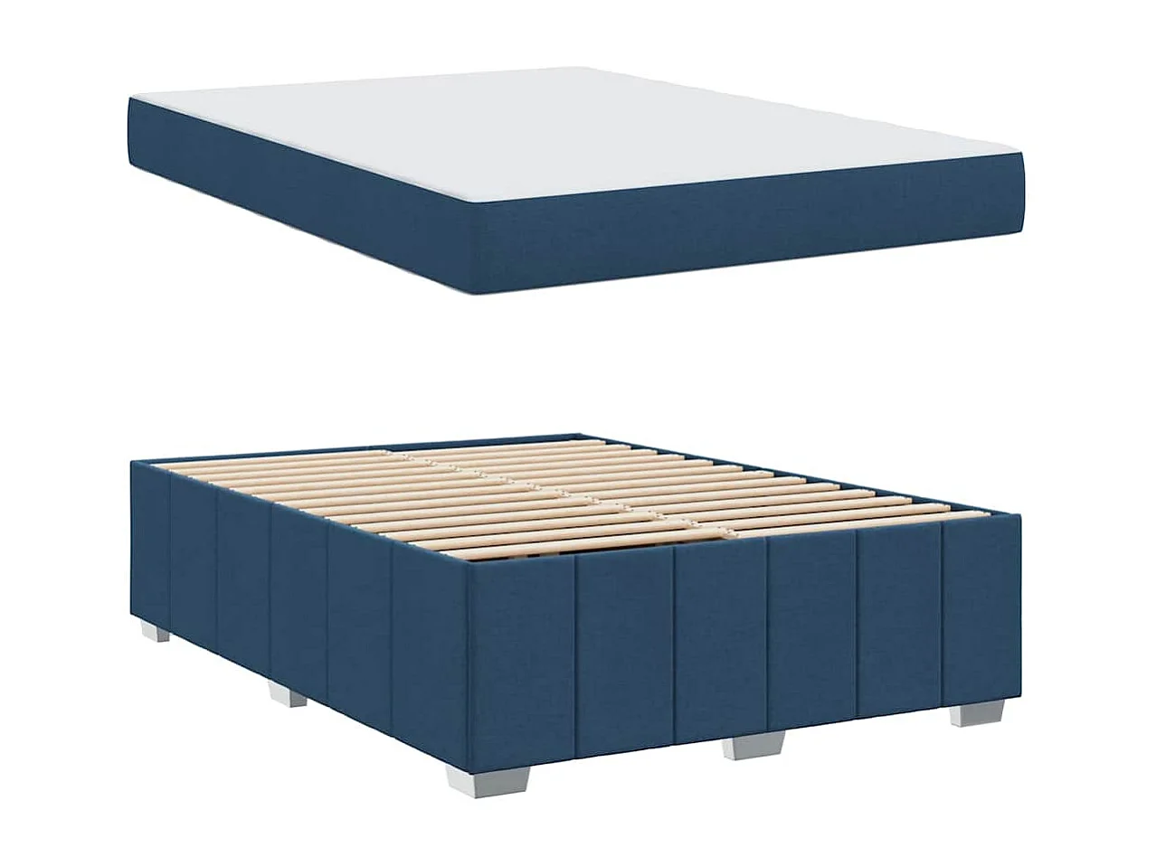 Bedframe met matras Blauw 140 x 200 cm Stof