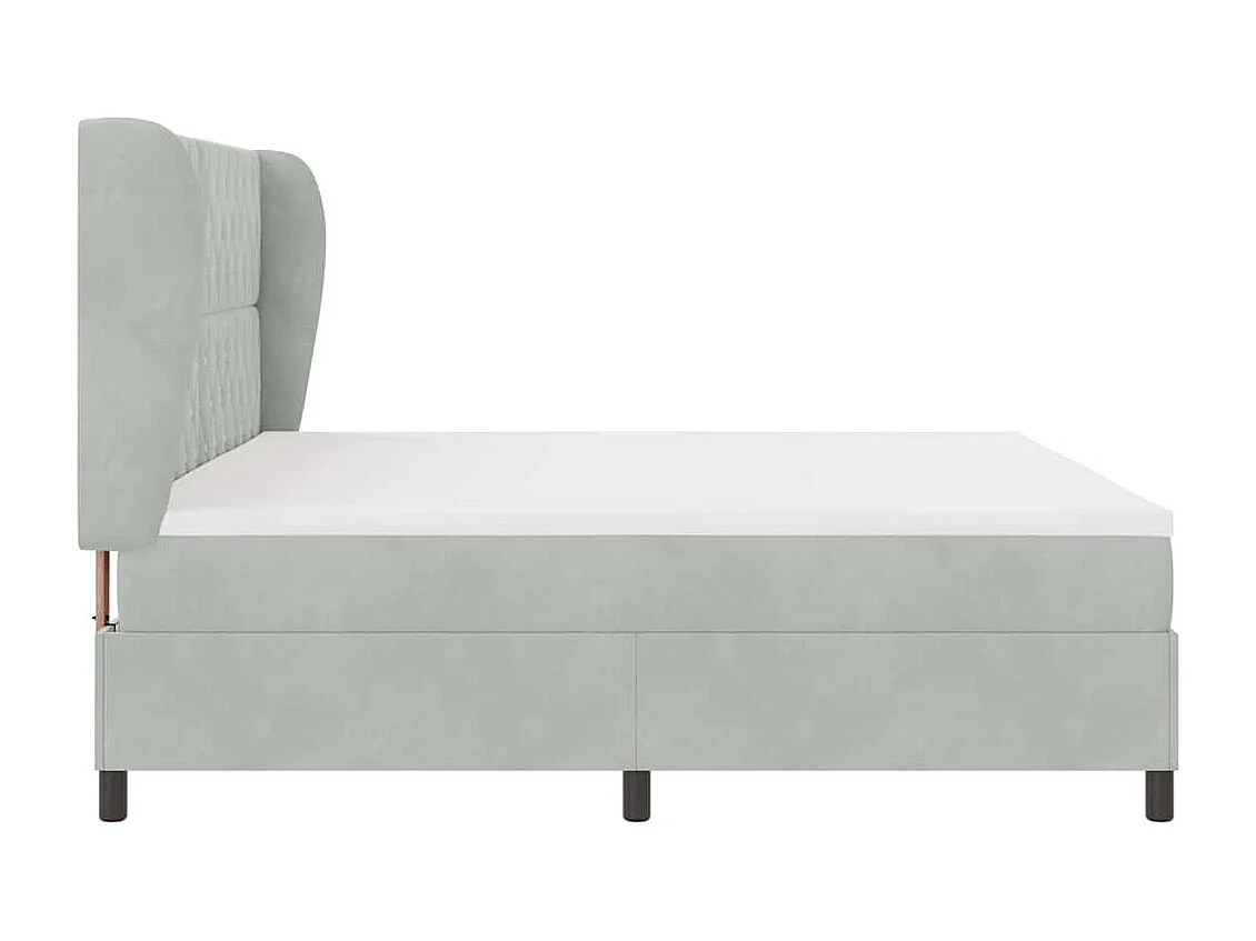 Cadre de lit avec matelas Gris clair 200 x 200 cm Velours