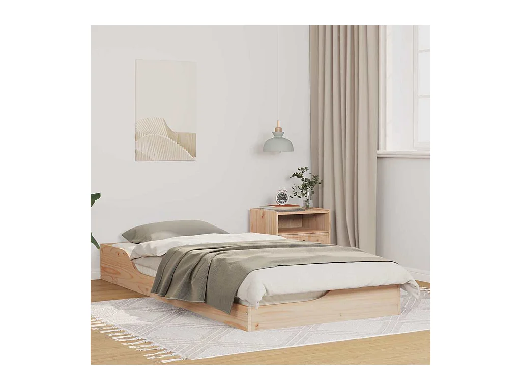 Cadre de lit surélevé Marron 90 x 200 cm Bois massif en pin