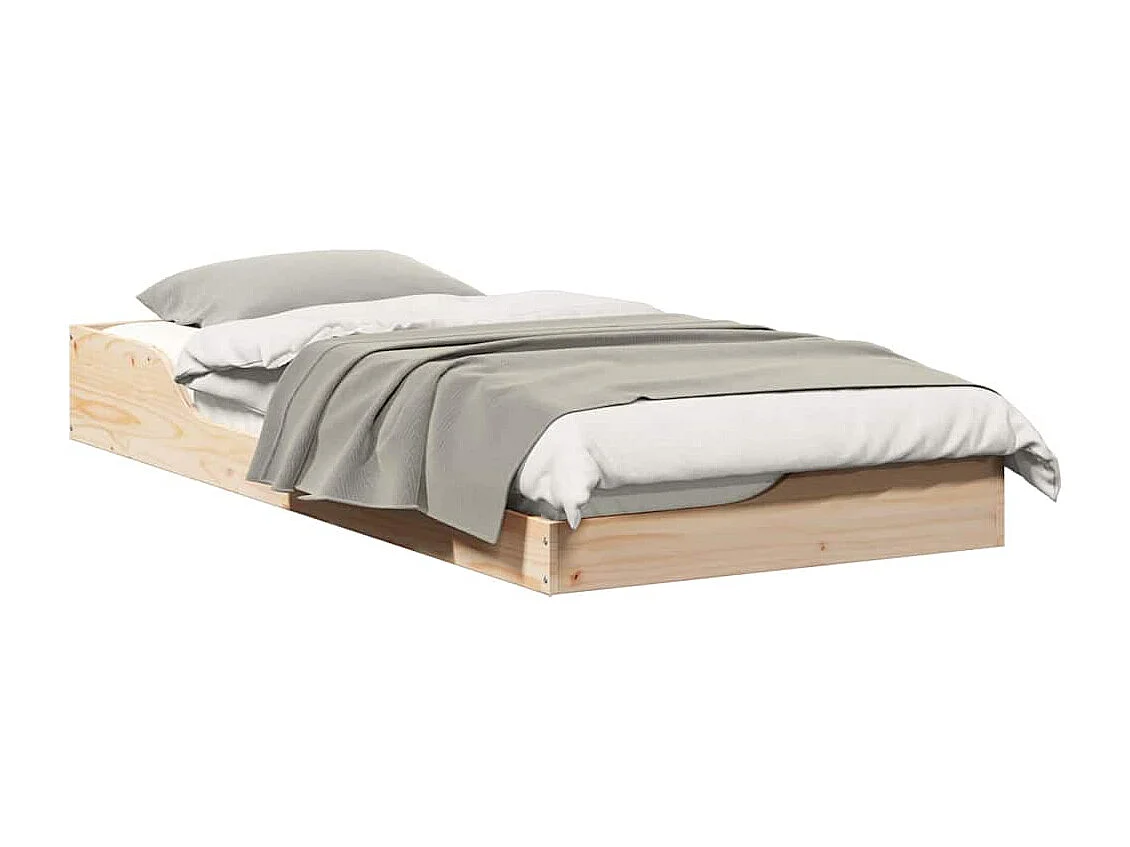 Cadre de lit surélevé Marron 90 x 200 cm Bois massif en pin