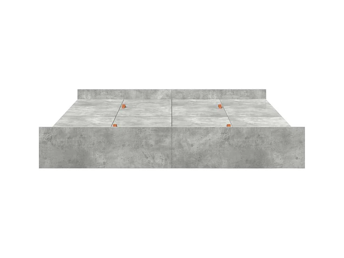 Cadre de lit avec rangement avec tiroir Gris béton 180 x 200 cm
