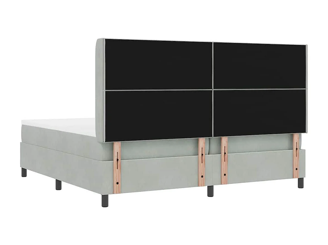 Cadre de lit avec Matelas LED Gris clair 200 x 200 cm Velours