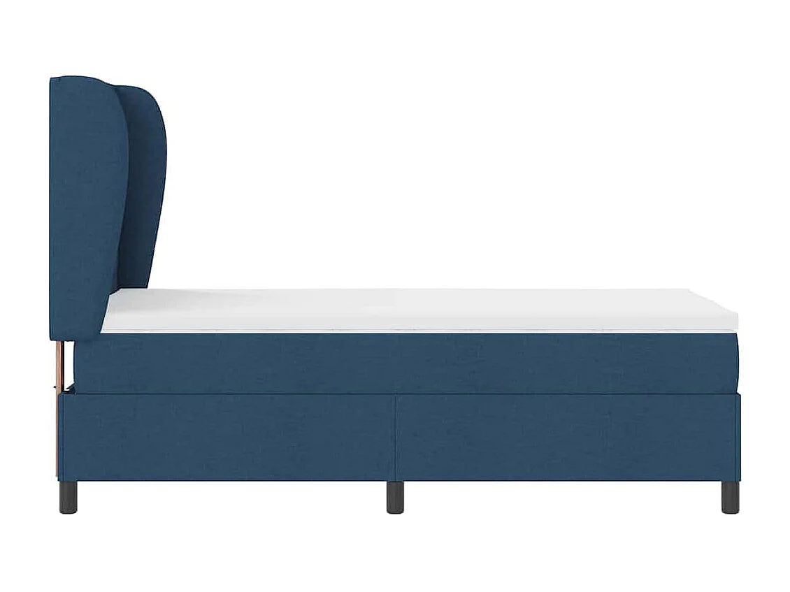 Cama tipo Box Spring con colchón Azul 90 x 200 cm tela