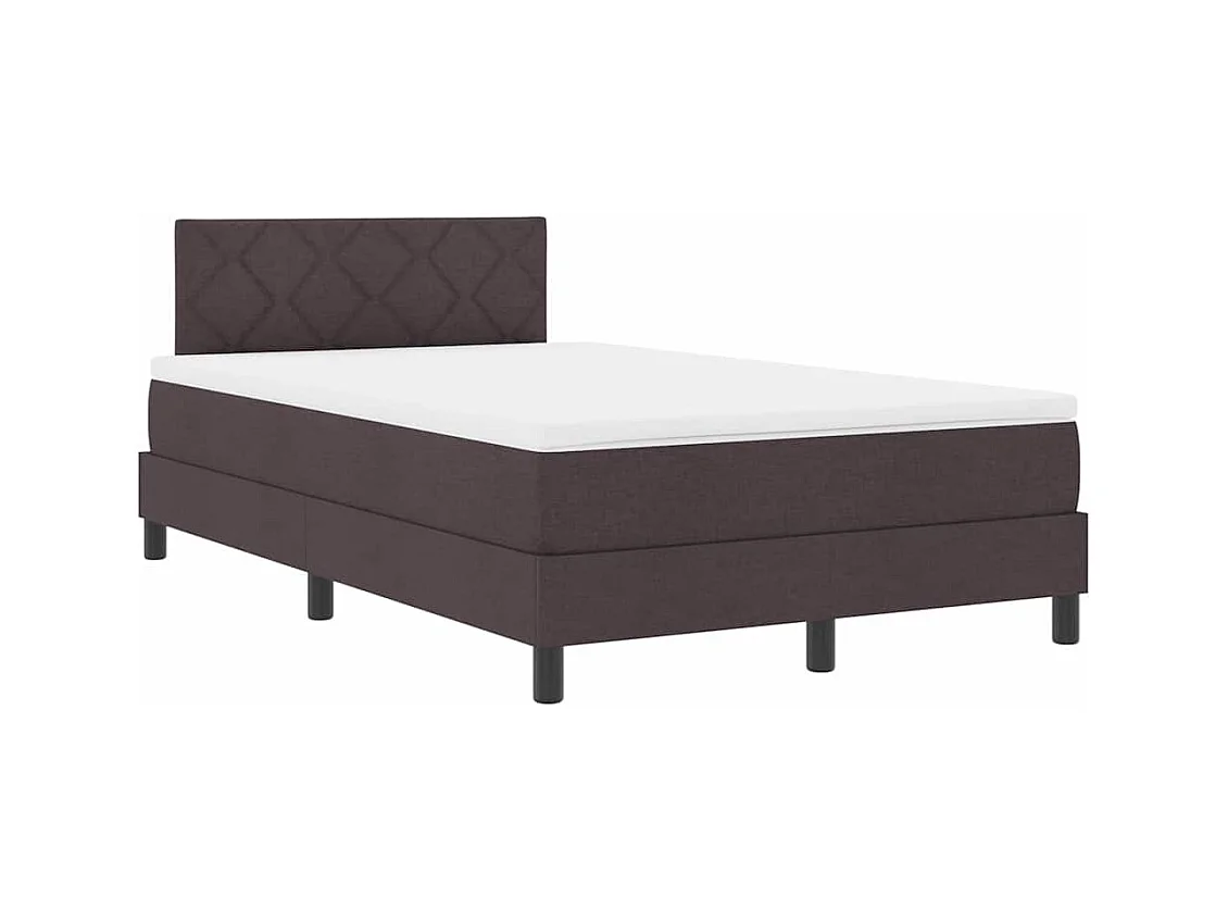 Cadre de lit avec matelas Marron foncé 120 x 200 cm tissu