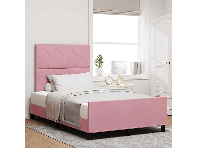 Bedframe met hoofdeinde Roze 120 x 190 cm Fluweel