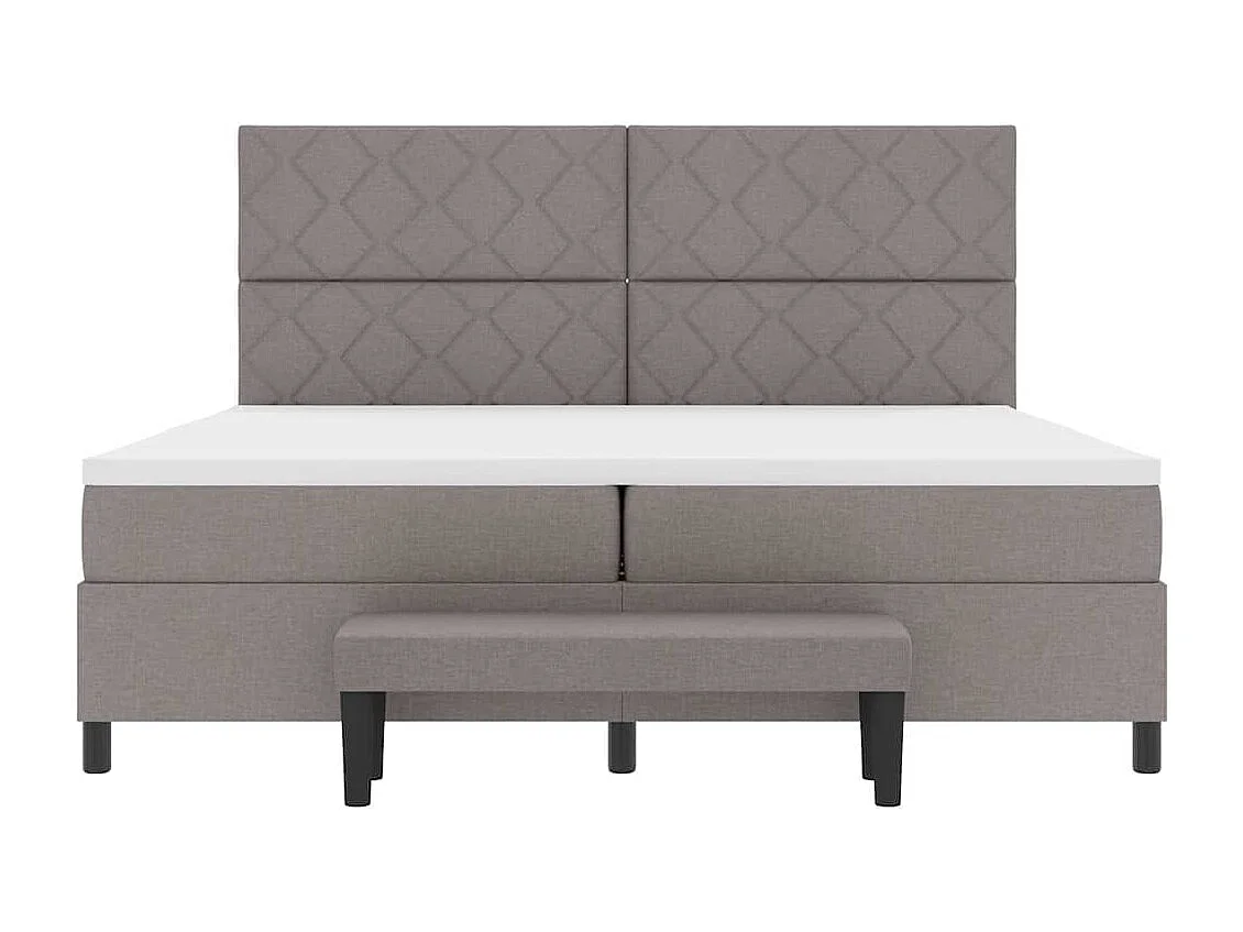 Cadre de lit avec matelas Taupe 200 x 200 cm tissu