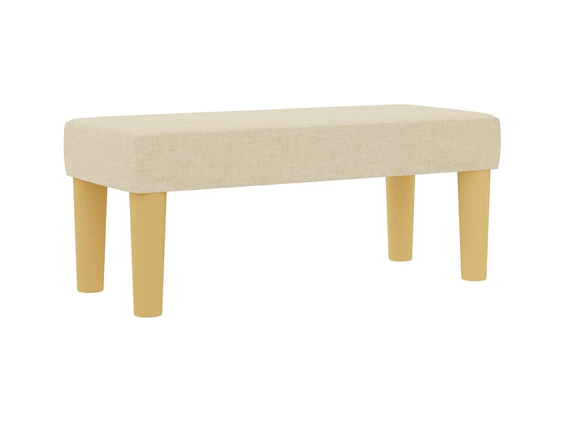 Cama tipo Box Spring con colchón Crema 80 x 200 cm tela