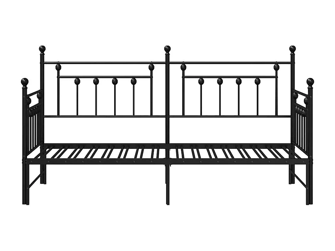 Bedframe voor een daybed met hoofdeinde Zwart 75 x 190 cm Staal