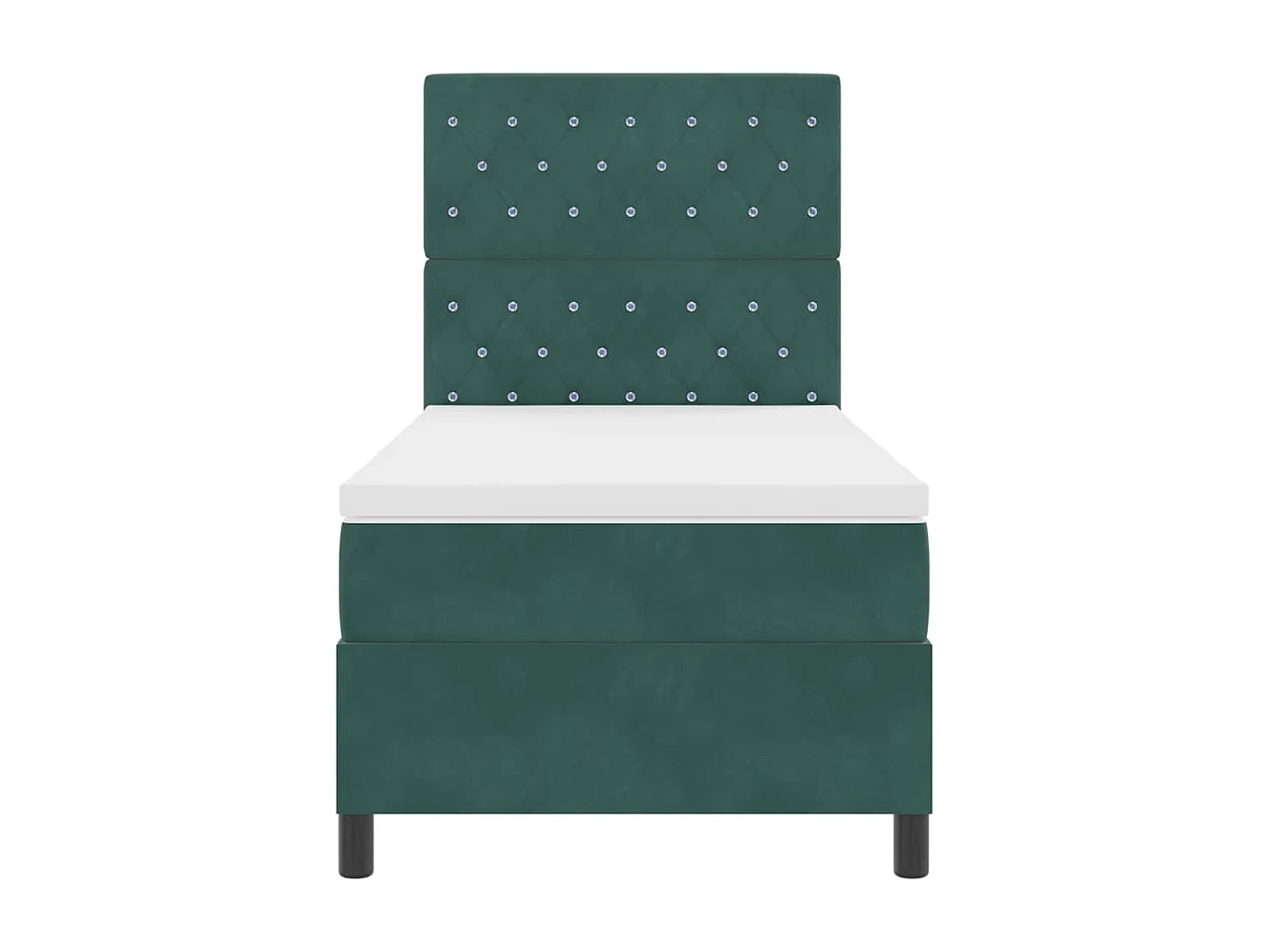 Cama tipo Box Spring Verde oscuro 100 x 200 cm Terciopelo