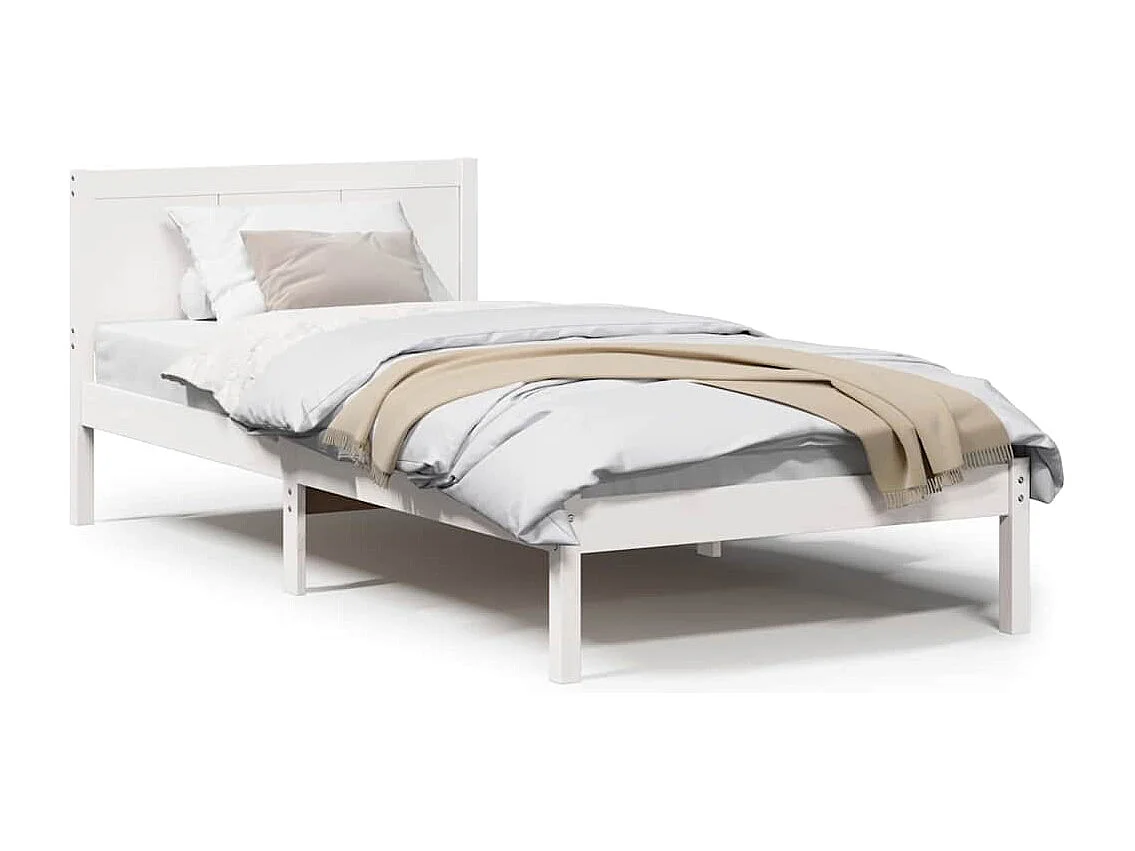 Estrutura da Cama Branco 90 x 190 cm Madeira de pinho maciça
