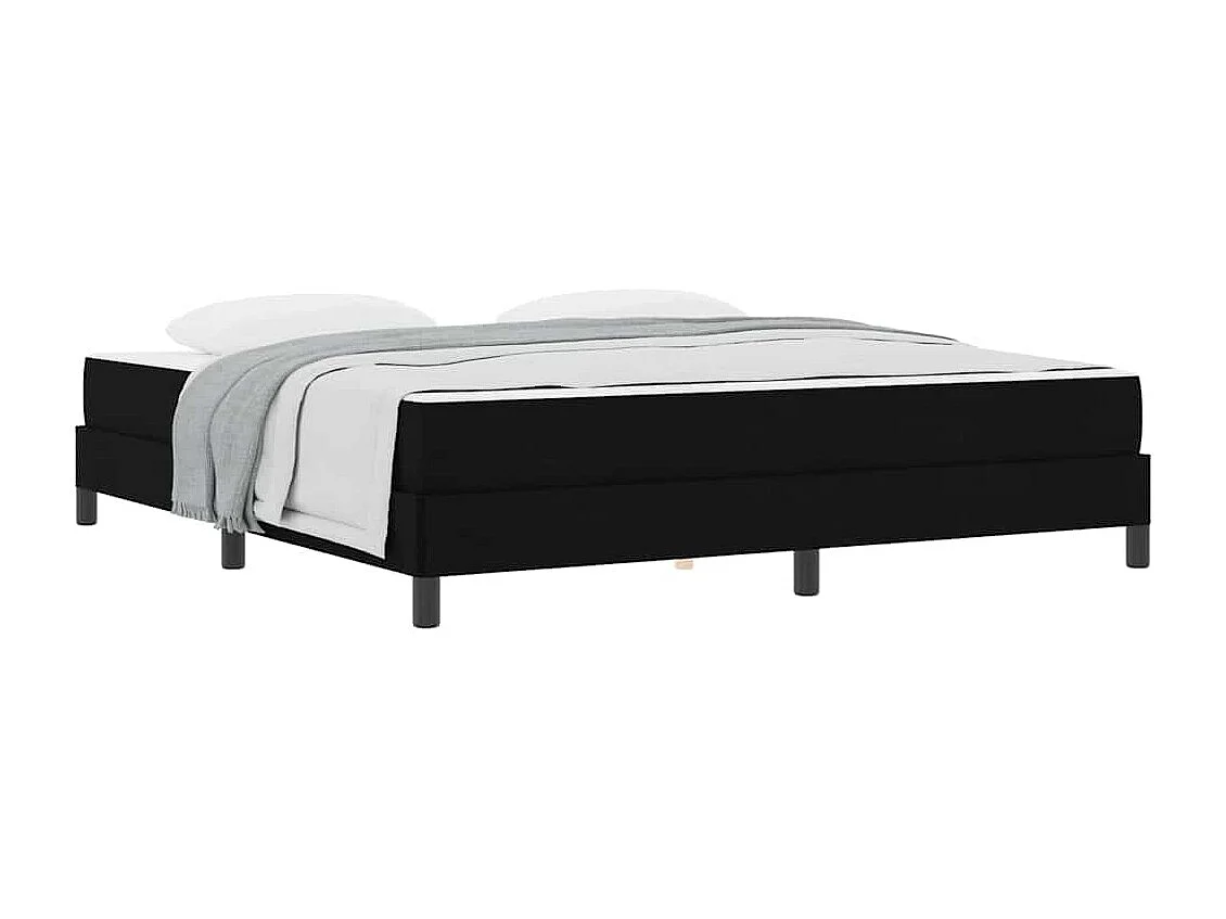 Cadre de lit avec matelas Noir 180 x 200 cm tissu