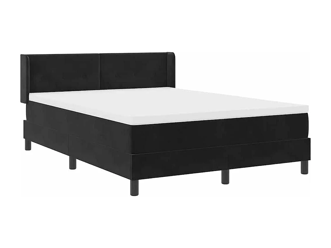 Cadre de lit avec matelas noir 100x200 cm en velours Noir