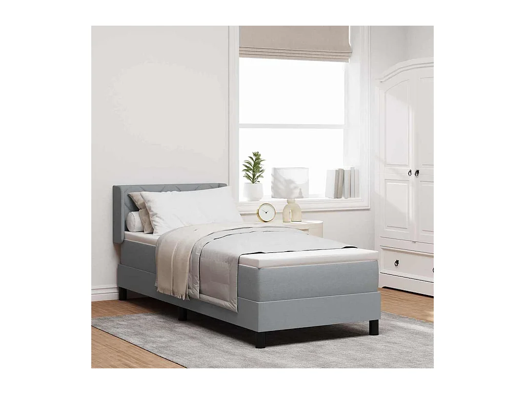 Cadre de lit avec matelas avec matelas Gris clair 80 x 200 cm