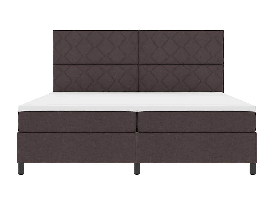 Cama tipo Box Spring Marrón oscuro 200 x 200 cm tela
