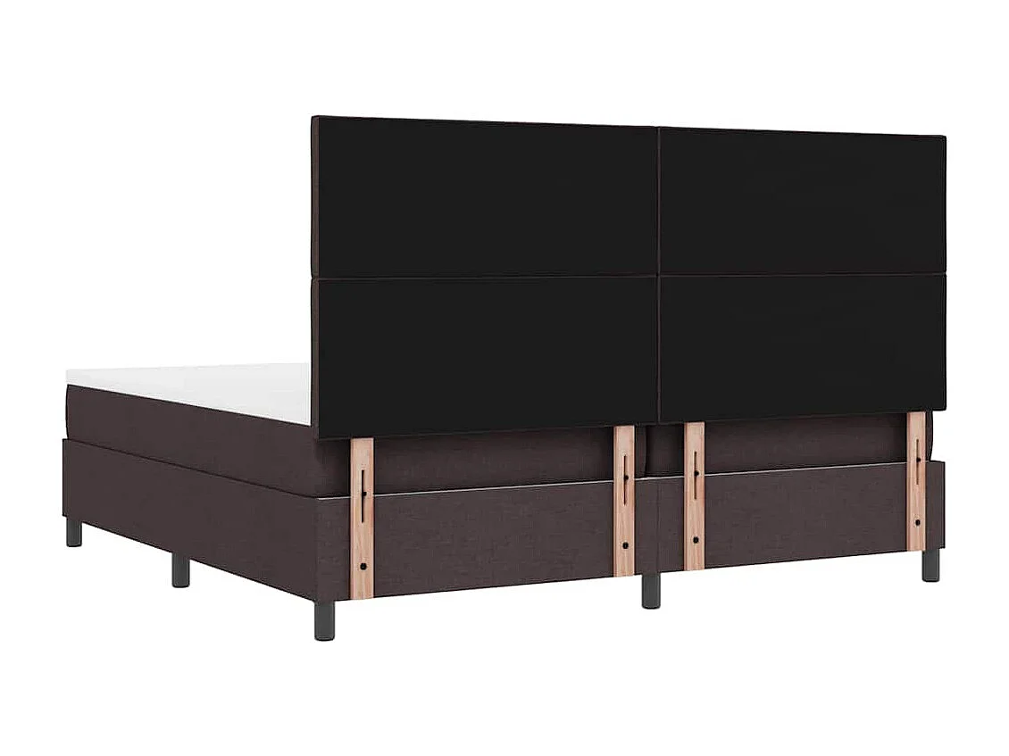 Cama tipo Box Spring Marrón oscuro 200 x 200 cm tela
