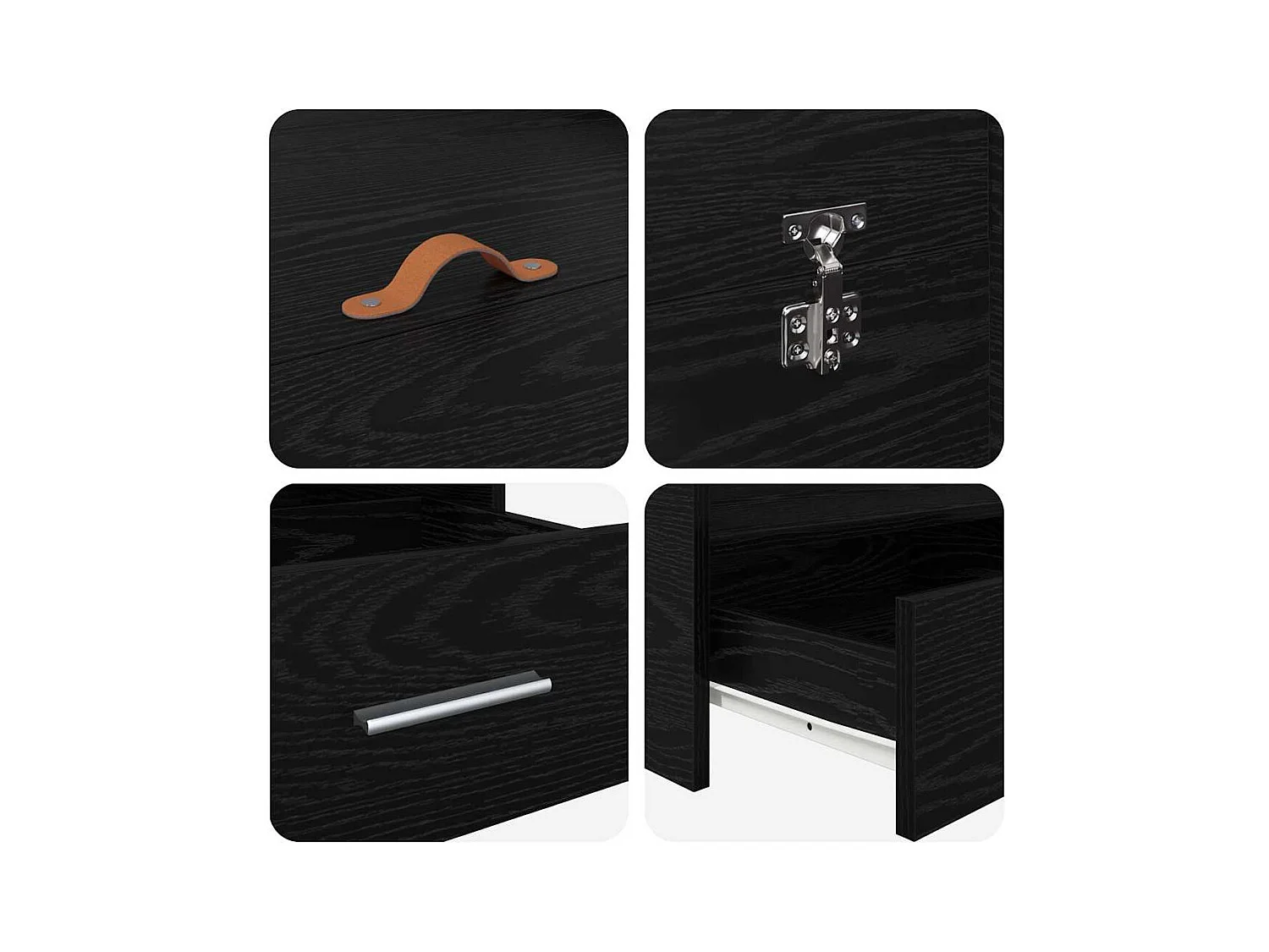 Cama con almacenamiento con cabecera Roble negro 200 x 200 cm