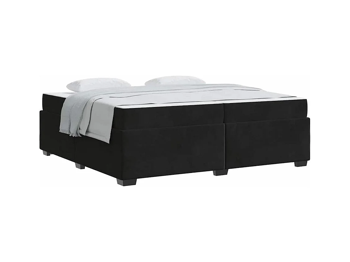 Cadre de lit avec matelas Noir 200 x 200 cm Velours