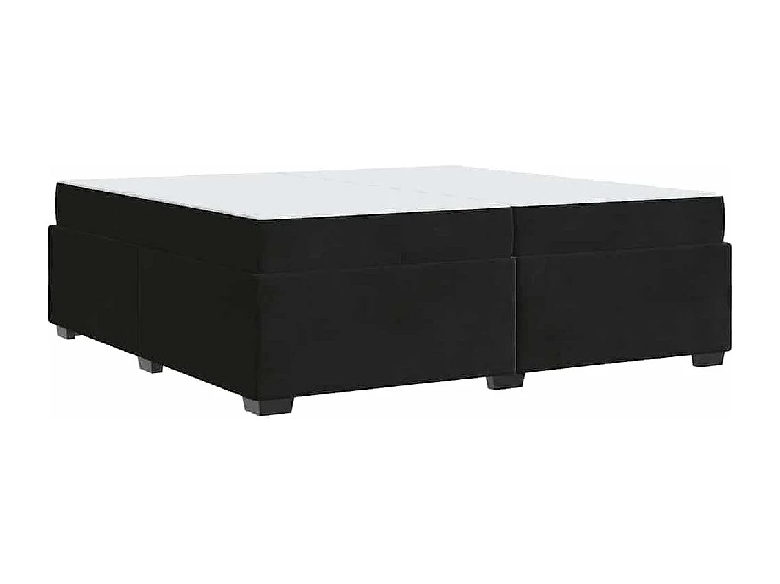 Cadre de lit avec matelas Noir 200 x 200 cm Velours