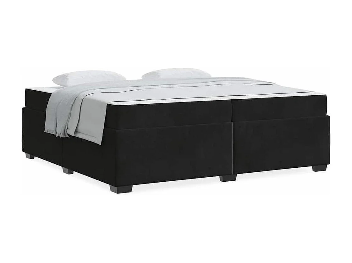 Cadre de lit avec matelas Noir 200 x 200 cm Velours