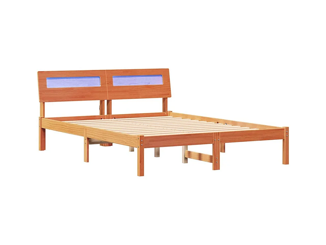 Cadre de lit Marron cire 120 x 190 cm Bois massif en pin