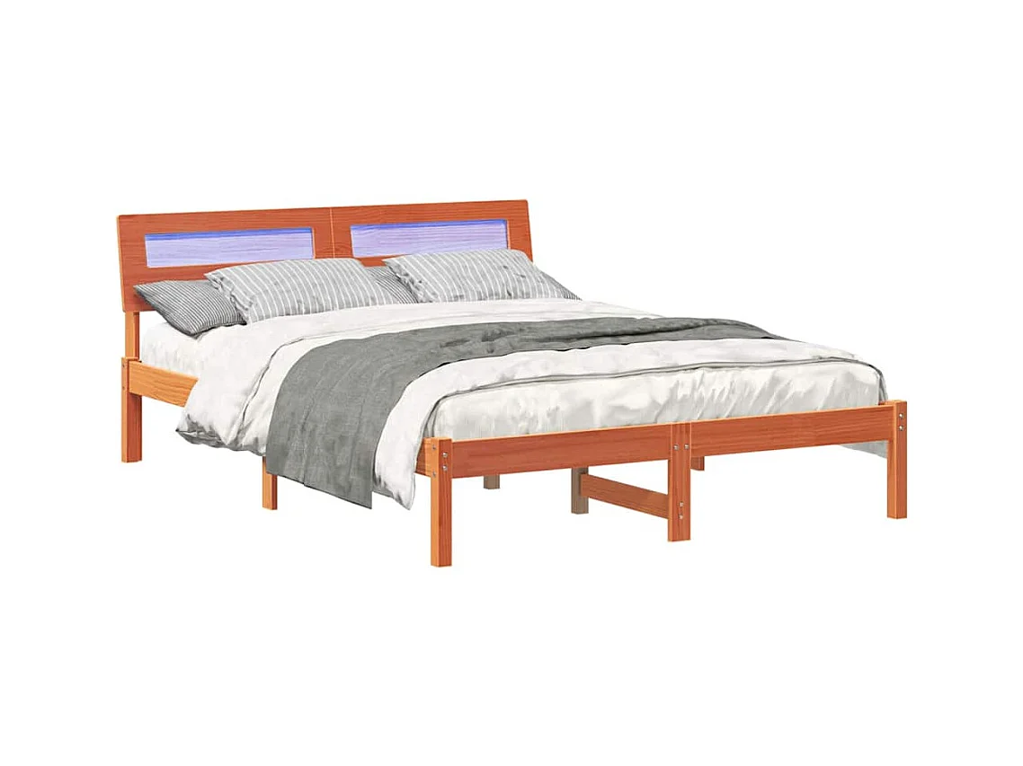 Cadre de lit Marron cire 120 x 190 cm Bois massif en pin