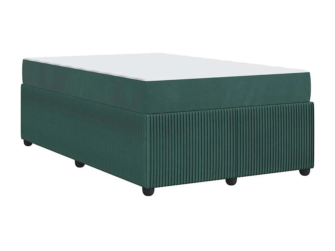 Estructura de cama con colchón Verde oscuro 120 x 190 cm