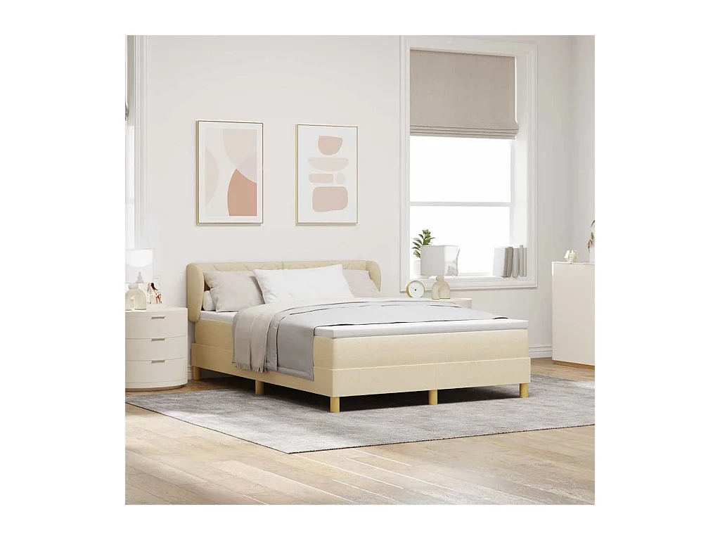 Boxspringbed met Matras Crème 90x200 cm Stof Crème 160 x 200 cm