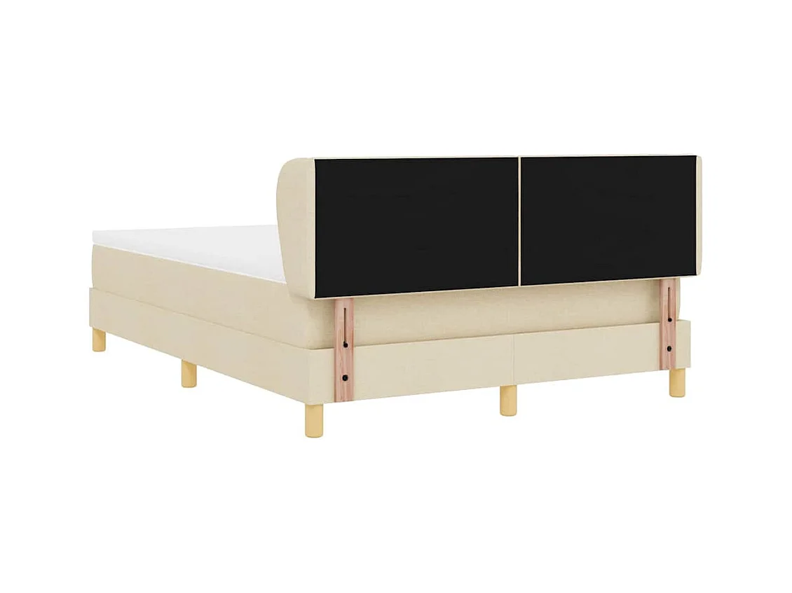 Cadre de lit avec Matelas Crème 90x200 cm Tissu Crème