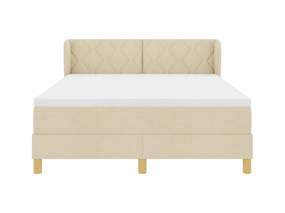 Cadre de lit avec Matelas Crème 90x200 cm Tissu Crème