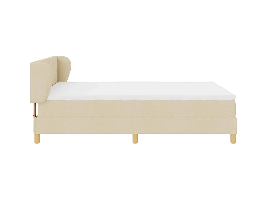 Cadre de lit avec Matelas Crème 90x200 cm Tissu Crème