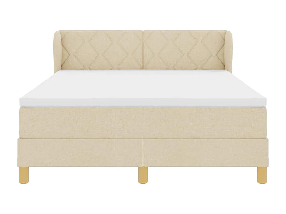 Cadre de lit avec Matelas Crème 90x200 cm Tissu Crème