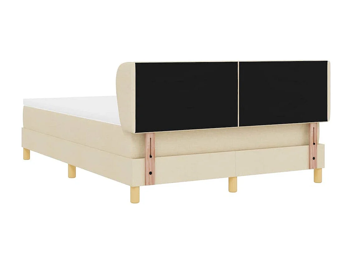 Cadre de lit avec Matelas Crème 90x200 cm Tissu Crème