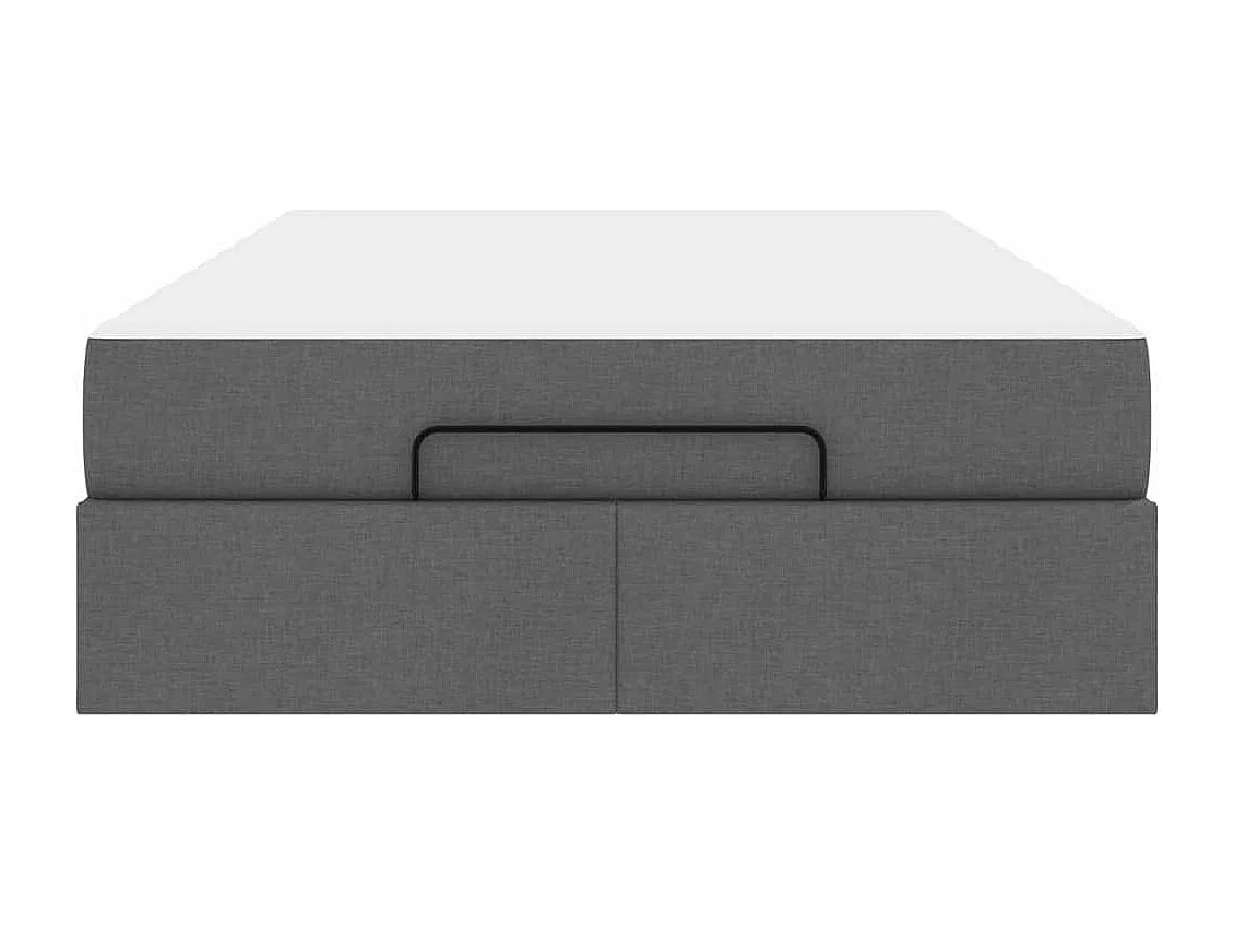 Cadre de lit avec matelas Gris foncé 120 x 200 cm tissu