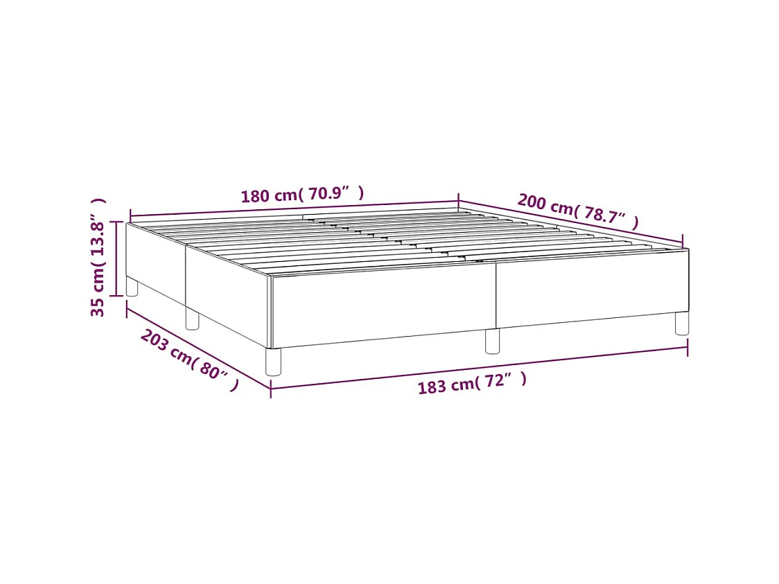 Estructura de cama sin colchón gris claro super king tela
