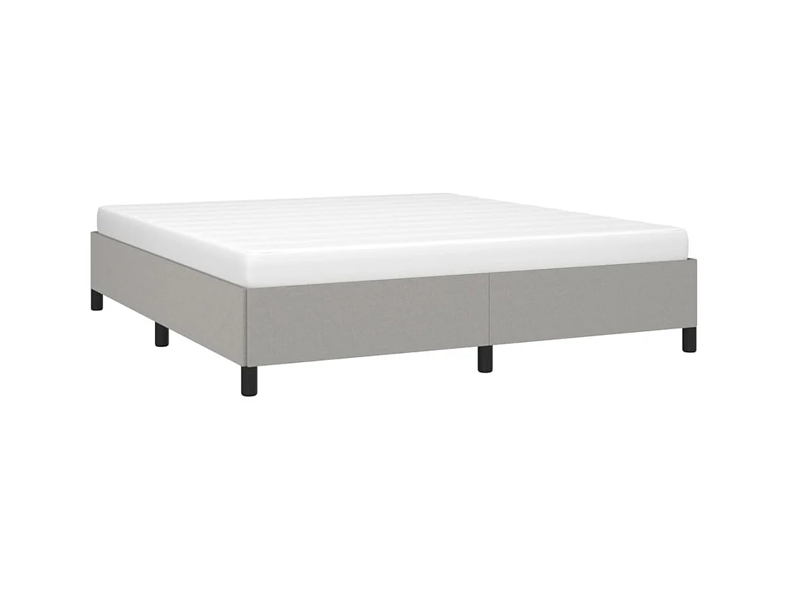 Estructura de cama sin colchón gris claro super king tela