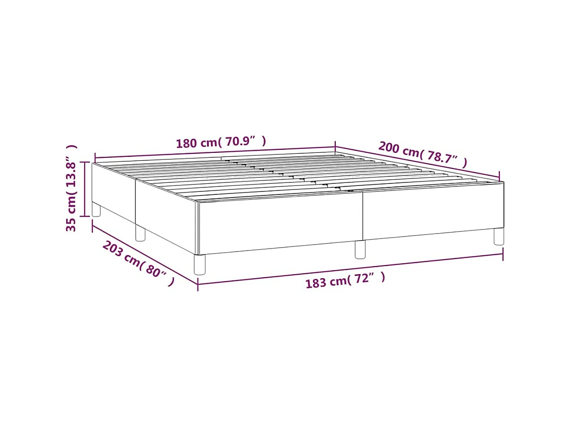 Estructura de cama sin colchón gris claro super king tela