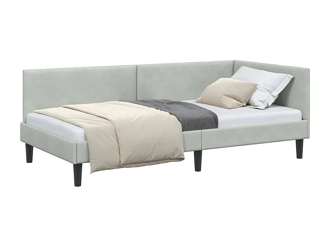 Cadre de lit d'angle Autre Gris clair 100 x 200 cm