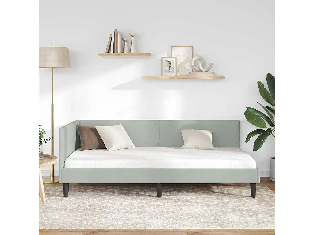 Cadre de lit d'angle Autre Gris clair 100 x 200 cm