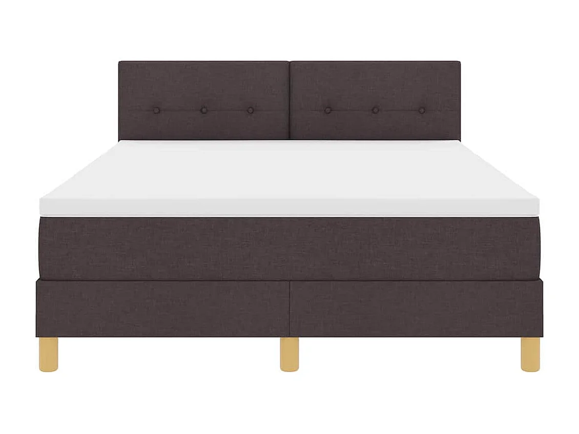 Cadre de lit avec matelas Marron foncé 140 x 190 cm tissu