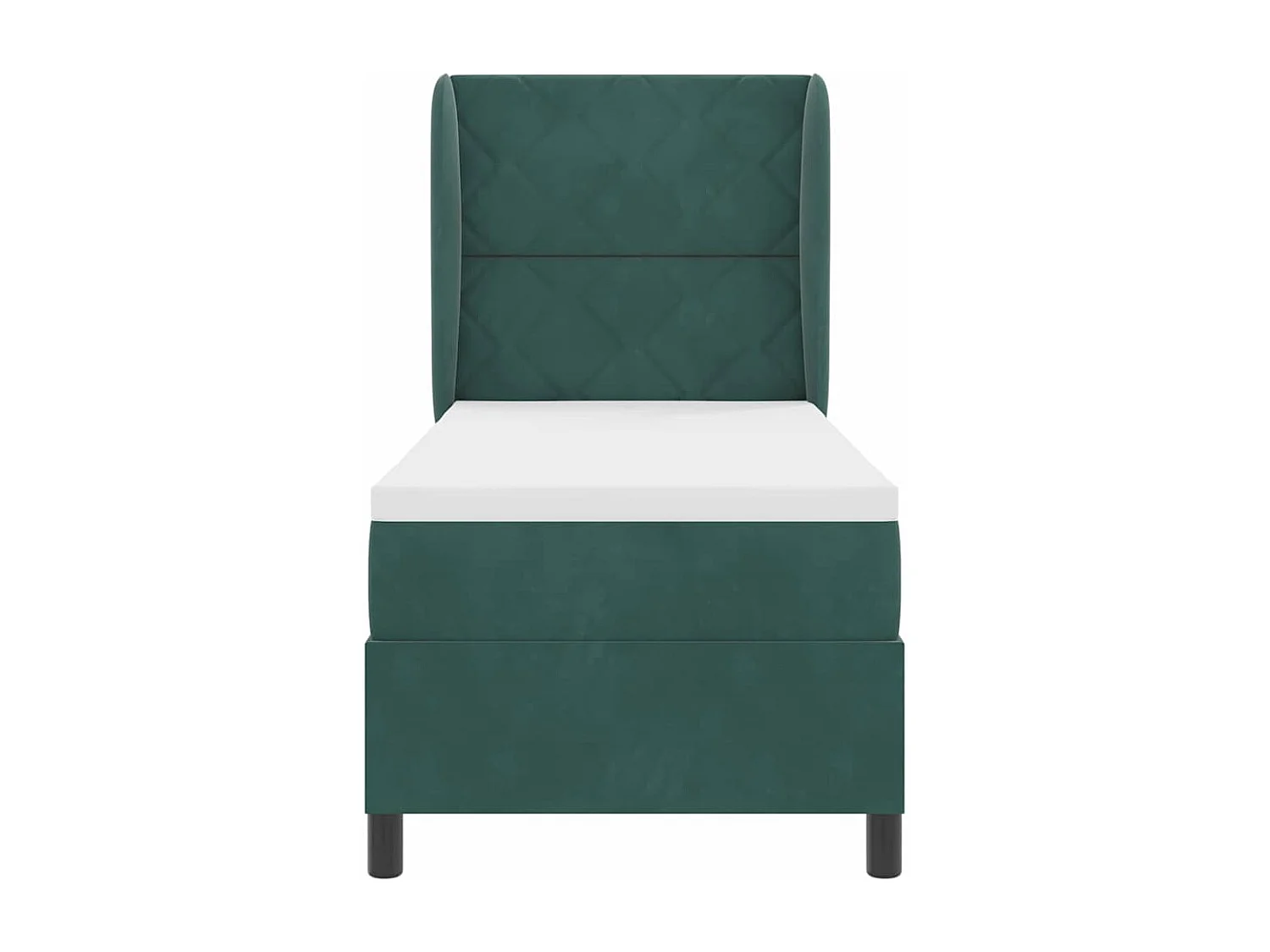 Cama tipo Box Spring Verde oscuro 80 x 200 cm Terciopelo