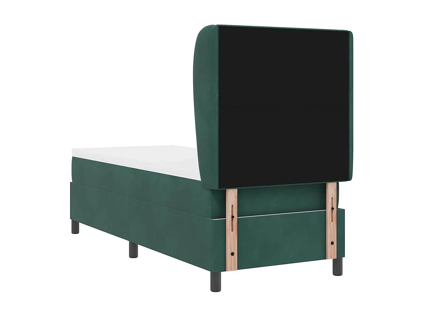Cama tipo Box Spring Verde oscuro 80 x 200 cm Terciopelo
