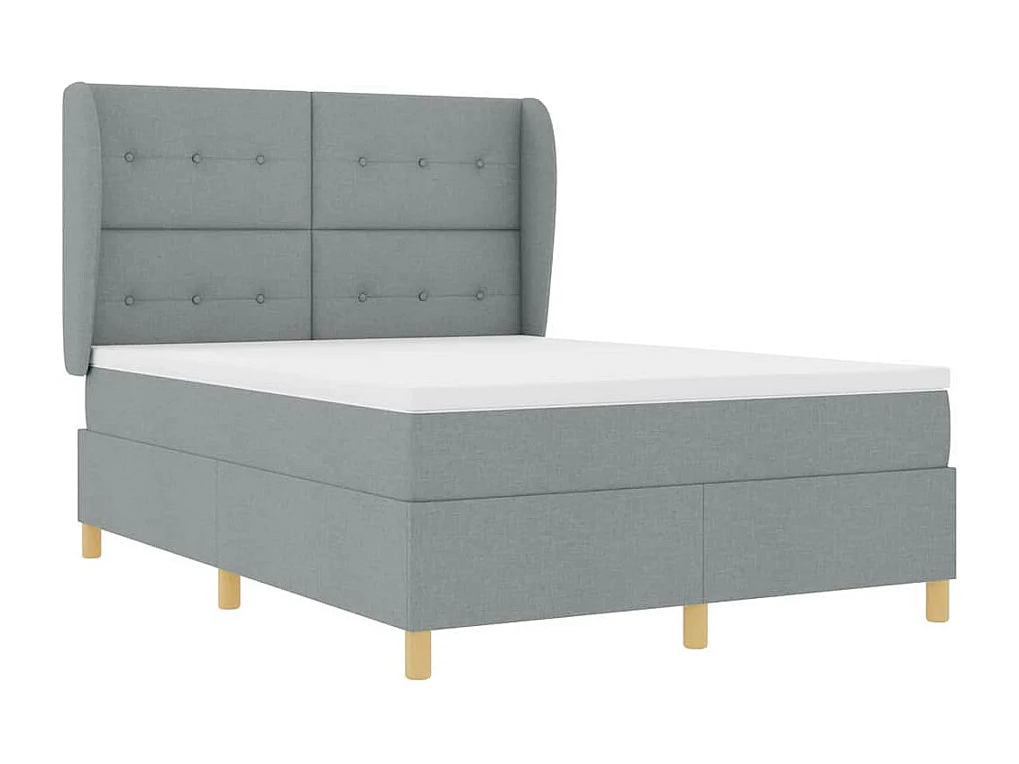 Cadre de lit avec matelas gris foncé 90x190 cm Gris clair