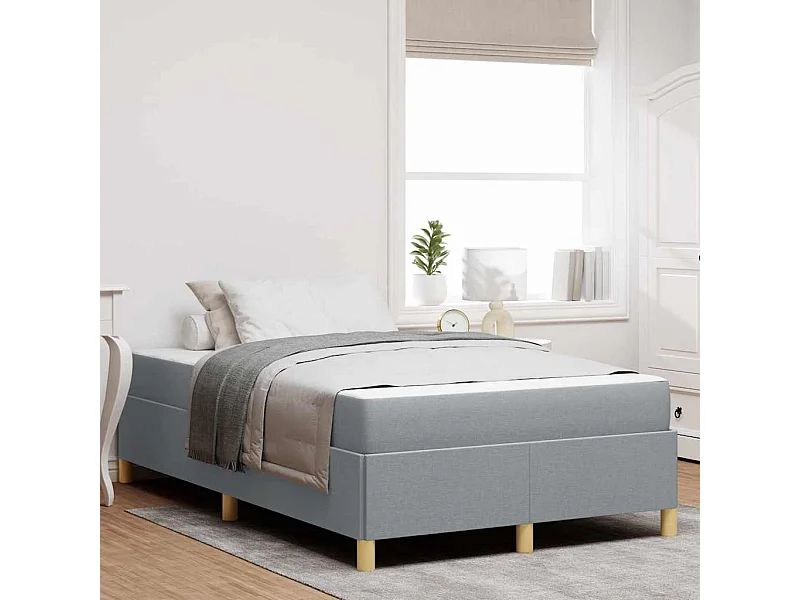 Cama Box Cinza Claro e Branco e Cinza Claro 120 x 200 cm tecido