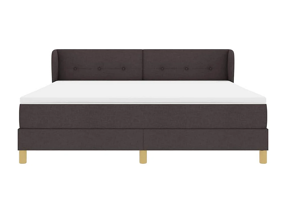 Cama con somier y colchón Crema 90x200 cm Fabric Marrón oscuro