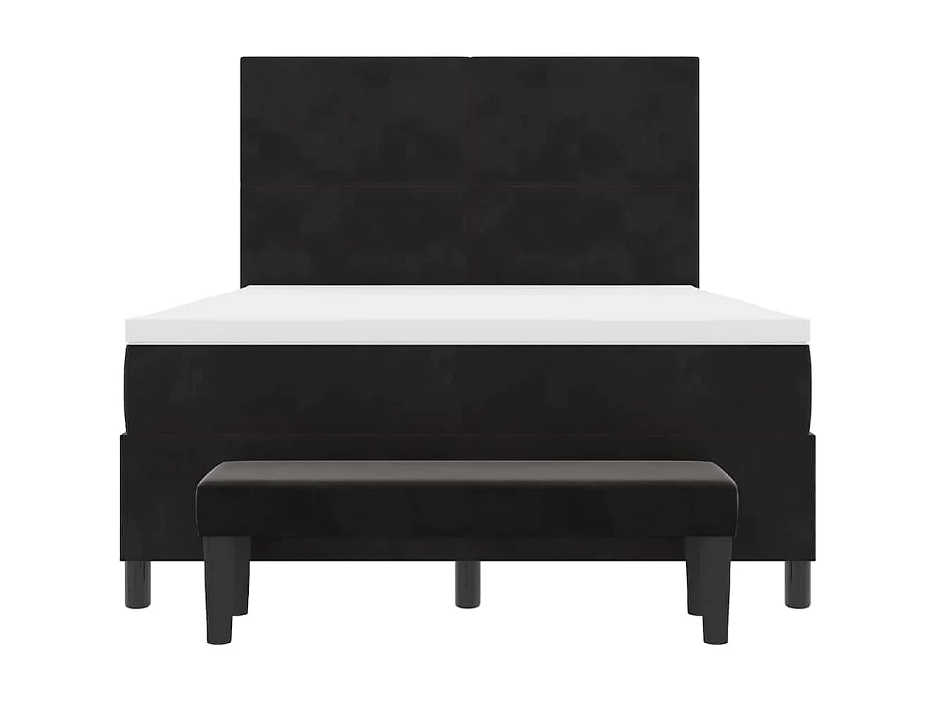 Cadre de lit avec matelas Noir 160 x 200 cm Velours