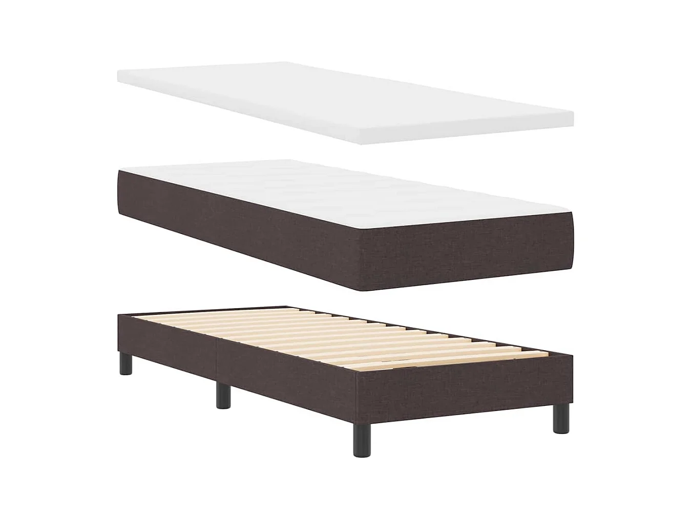 Cadre de lit avec matelas Marron foncé 80 x 200 cm