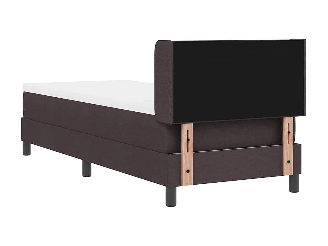 Cama box spring con colchón Marrón Oscuro 80 x 200 cm