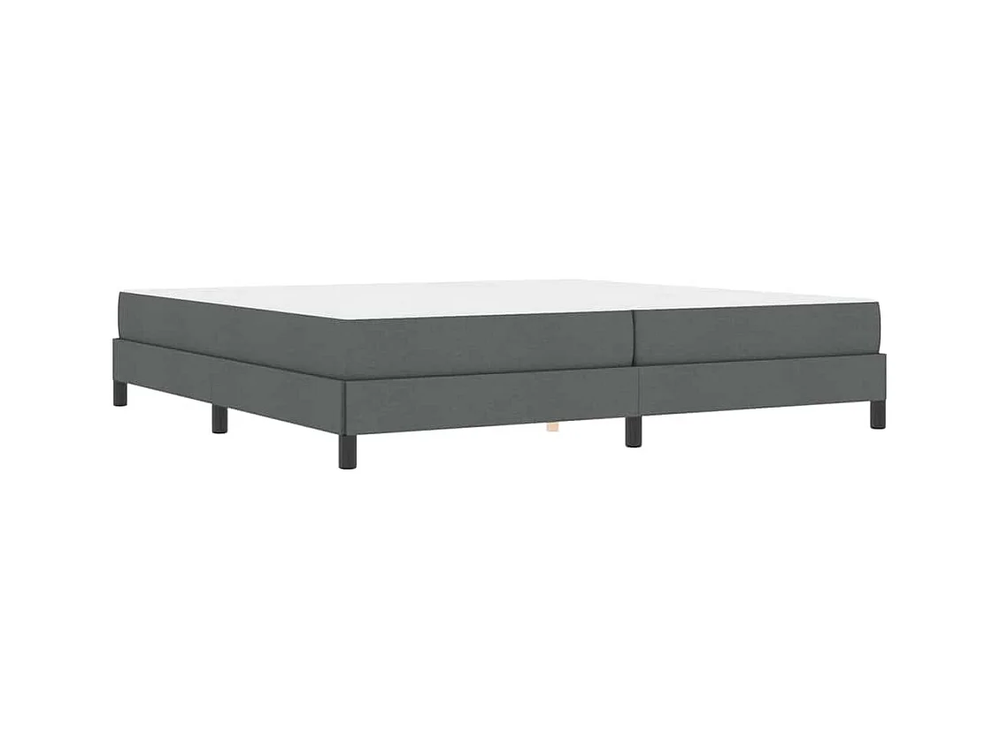Cama tipo Box Spring con colchón Gris oscuro 200 x 200 cm tela