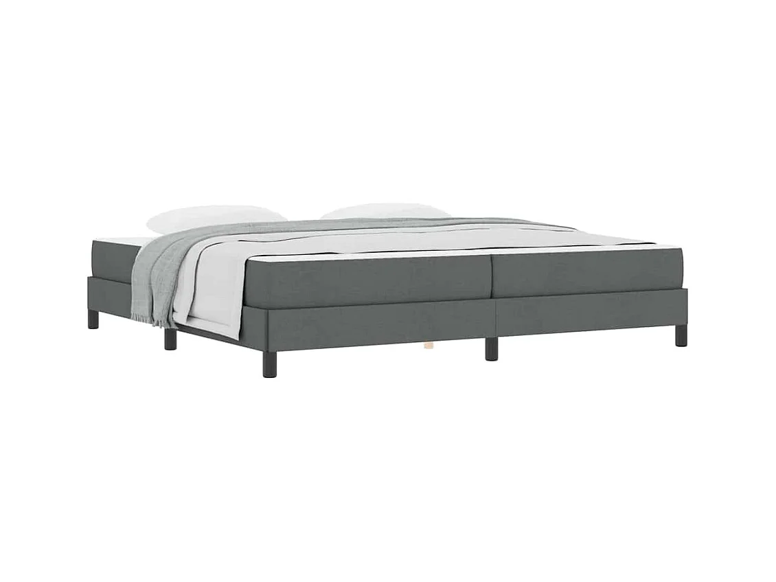 Cama tipo Box Spring con colchón Gris oscuro 200 x 200 cm tela